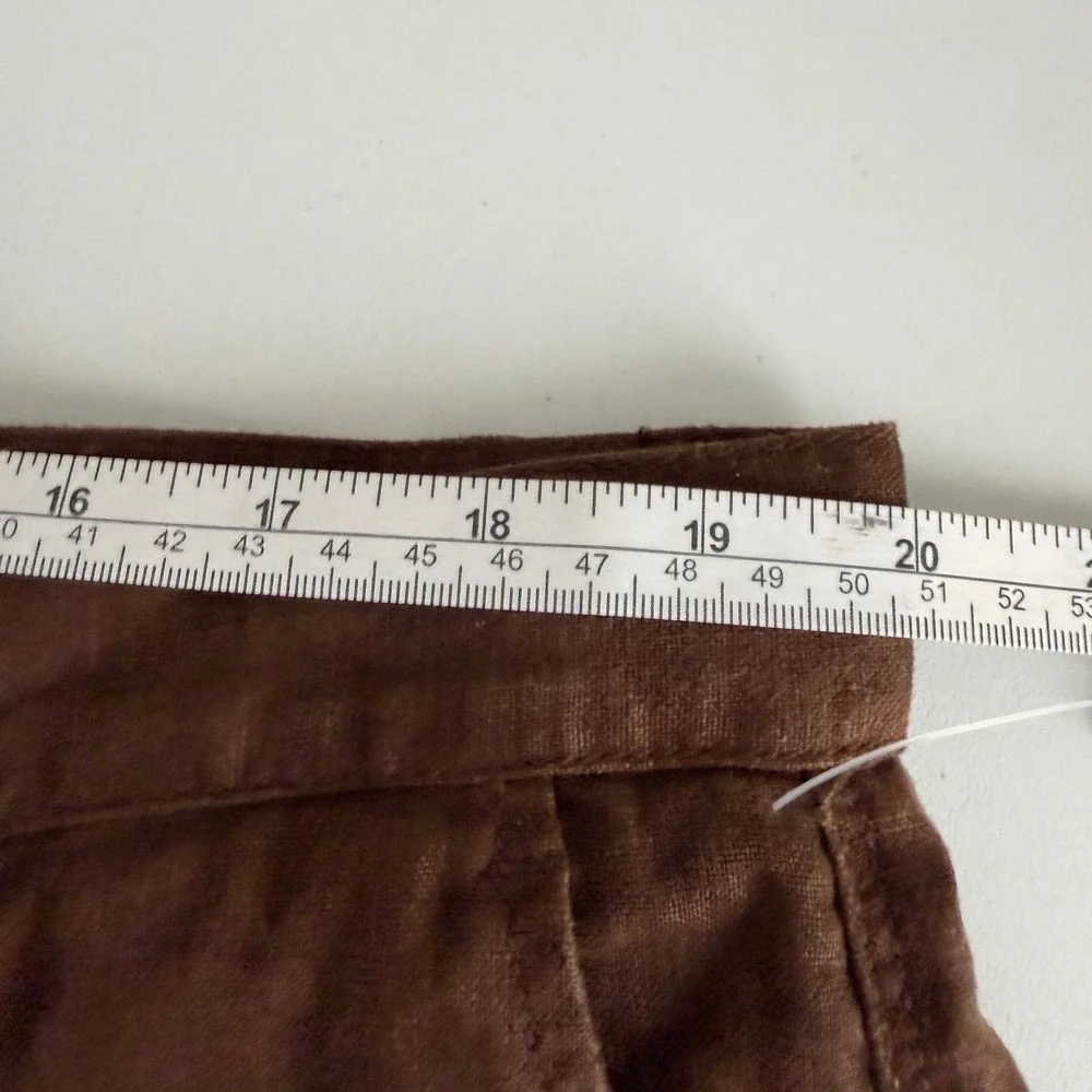 Apt 9 Mens Brown 100% Linen Flat Front Chino Shorts Size 40 NEW